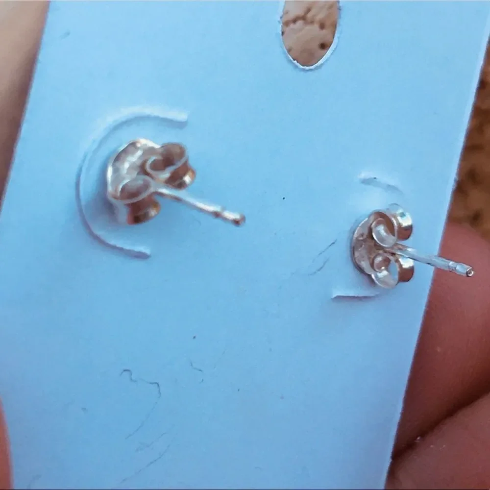 Sterling Santa button earrings